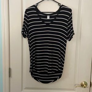 Old Navy XS Luxe Black and White Horizontal Striped Short Sleeve T-Shirt
